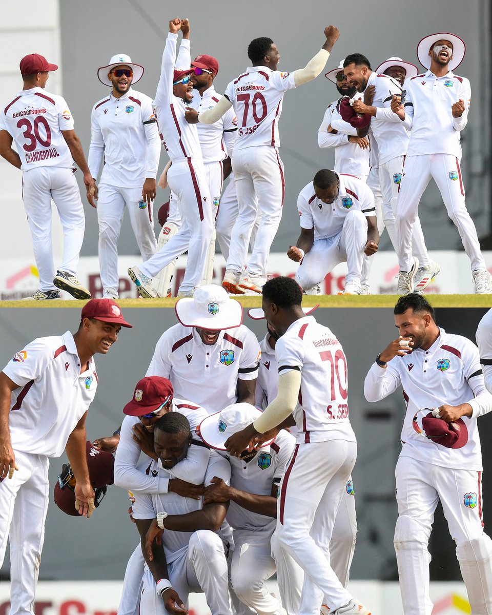 cricinfo's tweet photo. A Test win for West Indies on what would've been Sir Garfield Sobers' 90th birthday ❤️ https://t.co/HjAkl2h2yK