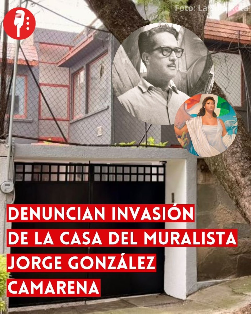 ReporterosMX_'s tweet photo. ⭕ OJO | DENUNCIAN INVASIÓN DE LA CASA DEL MURALISTA JORGE GONZÁLEZ CAMARENA

La casa donde vivió el muralista Jorge González Camarena, ubicada en la colonia Del Valle de la Ciudad de México, permanece invadida desde hace más de dos meses, denunció su familia. Adriana González Camarena, nieta del artista, aseguró que la ocupación ocurrió mientras una de las propietarias, una adulta mayor, se encontraba hospitalizada por problemas de salud.
https://t.co/JZ5FZawETy