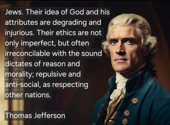 MostlyPeace2's tweet photo. @dAlto04646689 @paramounttactcl Jefferson definitely wasn’t a fan lol https://t.co/Hh69qQUSX4