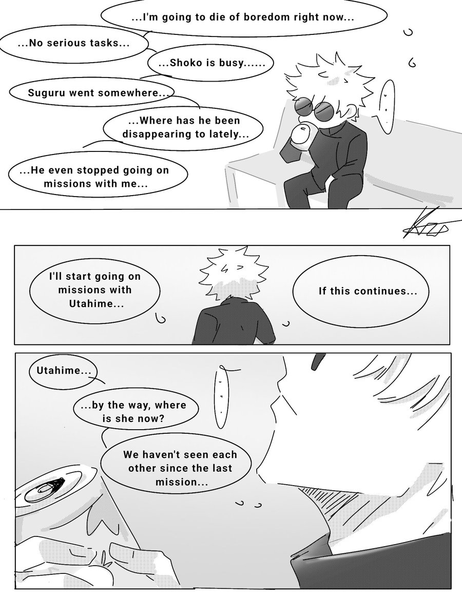 _amateur_dark_'s tweet photo. Obsession 3/?..Satoru's thoughts went in a different direction.... #gojohime #jjk  #gouta (previous chapters in the profile header) https://t.co/QL1OgpDxGe