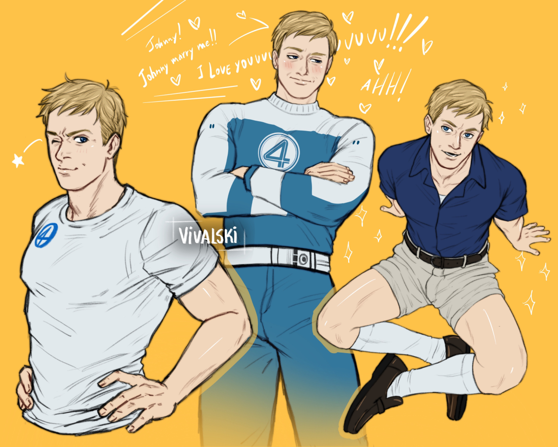 Vivalski's tweet photo. Oh Johnny ur so fine~ ur so fine u blow my mind~🎶🔥 
#FantasticFour #JohnnyStorm https://t.co/MtduOk8op6