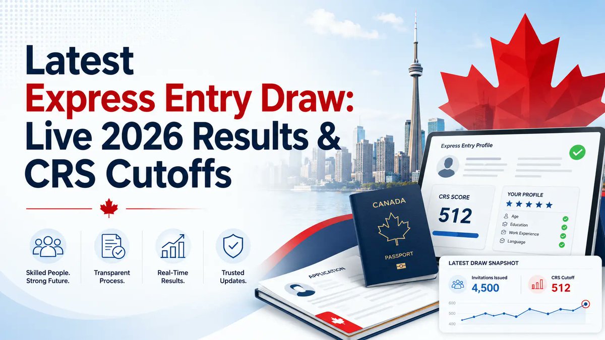 immigration2c's tweet photo. New Express Entry draw?

Track the latest 2026 draws, CRS cutoffs, invitations issued and categories—all on one interactive page. 🇨🇦

Check your chances:
https://t.co/NNc68iQeu6
What’s your CRS score? 👇

#ExpressEntry #CanadaPR https://t.co/ejzkFat5Hd