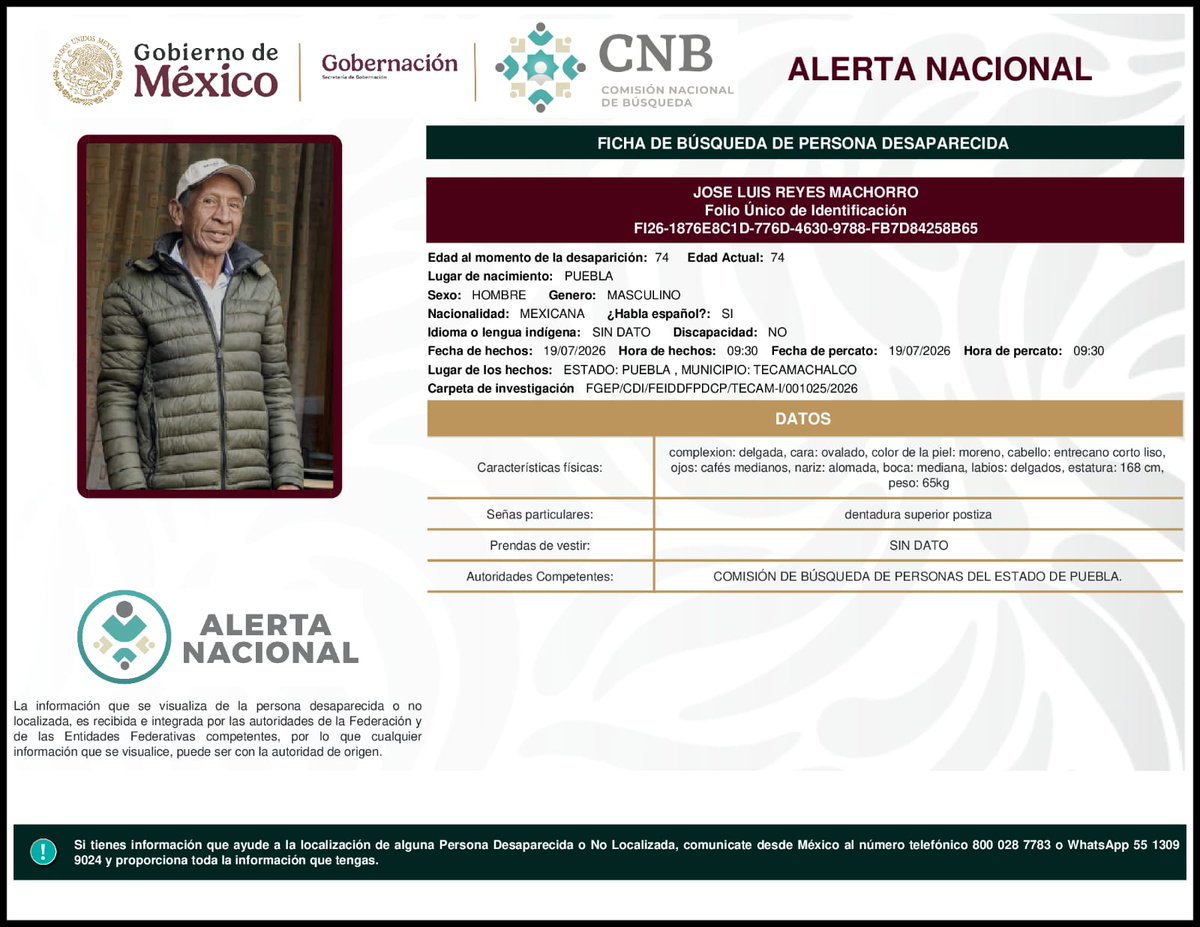 MetroCDMX's tweet photo. Si tienes información para localizar a las siguientes personas: 

Wendy Campuzano Gómez
José Luis Reyes Machorro
José Armando Maldonado Díaz
Yamileth Escamilla Solís

Comunícate con la Comisión de @Busqueda_MX, mediante el número telefónico:
☎️ 800 028 7783 

Agradecemos tu apoyo y colaboración.