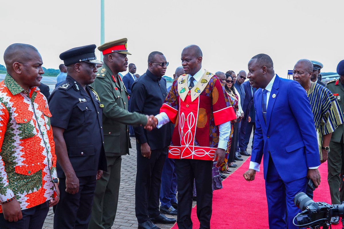 GhArmedForces's tweet photo. The President of the Republic of Gabon, His Excellency (HE) Brice Clotaire Oligui Nguema, arrived in Ghana on Tuesday 28 July 2026 for a 3-day official visit aimed at strengthening bilateral relations between the two countries.

Full Story on:  https://t.co/y8kXmgAPxr

Story by Private Adade Nelson and Mr Amoako Daniel Boateng
Pictures by Lance Corporal Dukour Eunice