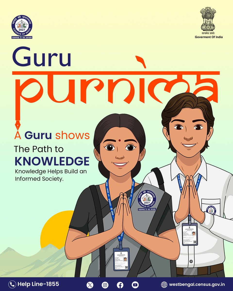 DCOWestBengal's tweet photo. On this sacred day, we express our heartfelt gratitude to every teacher, mentor, and guide who inspires us with wisdom, values, and knowledge. May their blessings continue to light our path toward growth and success.
#GuruPurnima #Gratitude #RespectYourGuru #Wisdom #Inspiration https://t.co/GlX6fTDtp0