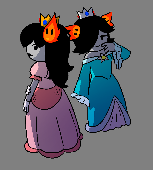 squashsquito's tweet photo. here are siome #homestuck trollsona of me and @harpfrpriv and then my little fantrolls of princes pech and rosalina #art https://t.co/DiZuwdmzBD