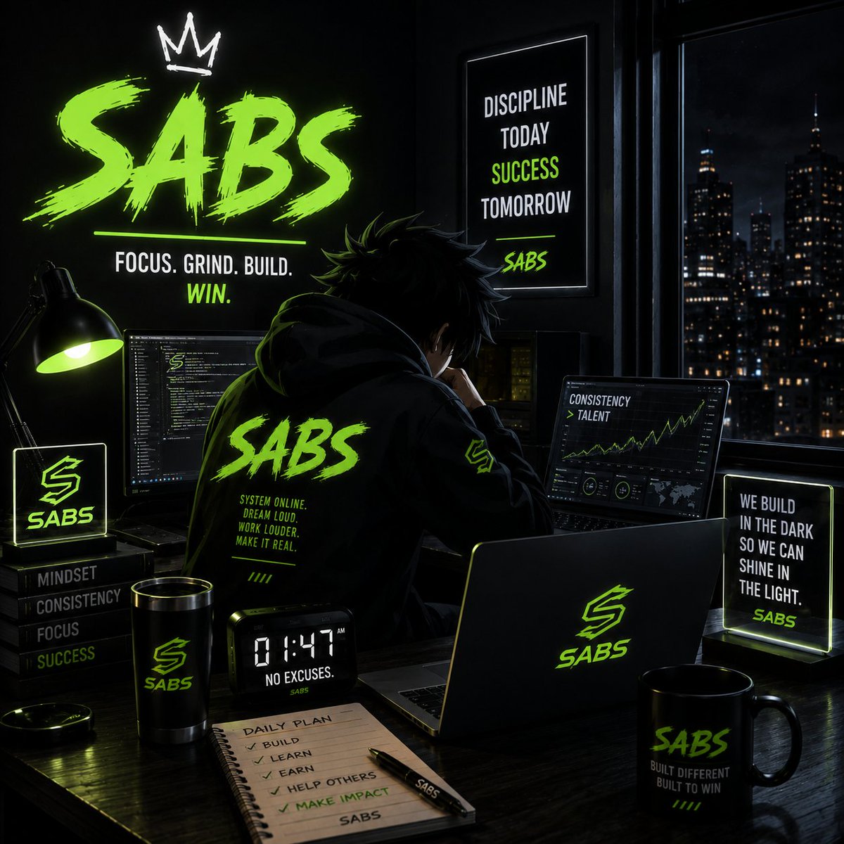 sabsman_'s tweet photo. https://t.co/Iw2feejpOK

🌙 The grind doesn't stop when the sun goes down. Still building. Still locked in. Good night, CT. ⚡🟢 #SABS🌙 https://t.co/7sNcelsVQv