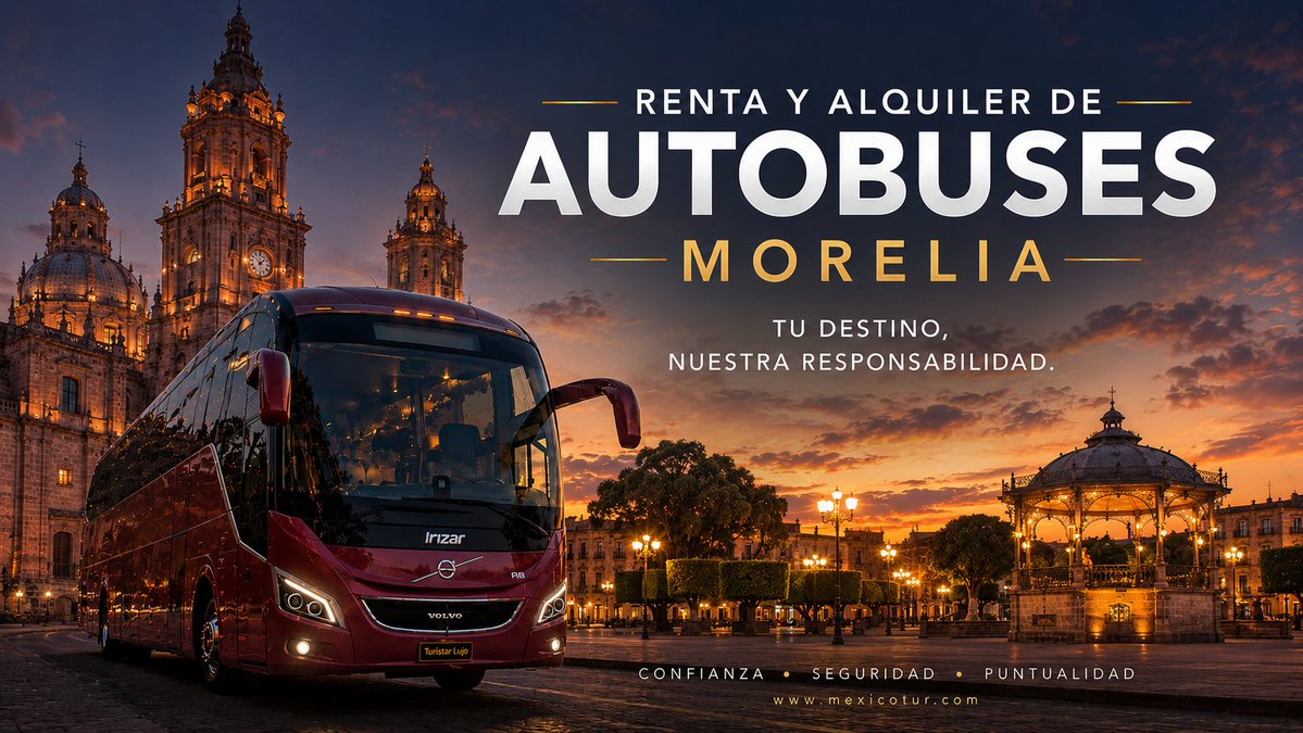 mexicotur's tweet photo. 🚌 Renta de autobuses de lujo en Morelia. Modelos 2025, seguro de viaje y Aeropuerto Internacional de Morelia. Servicios a empresas. 🌐 https://t.co/kR6p7J8Odd #Morelia #RentaDeAutobuses https://t.co/GKP9jYLnvb