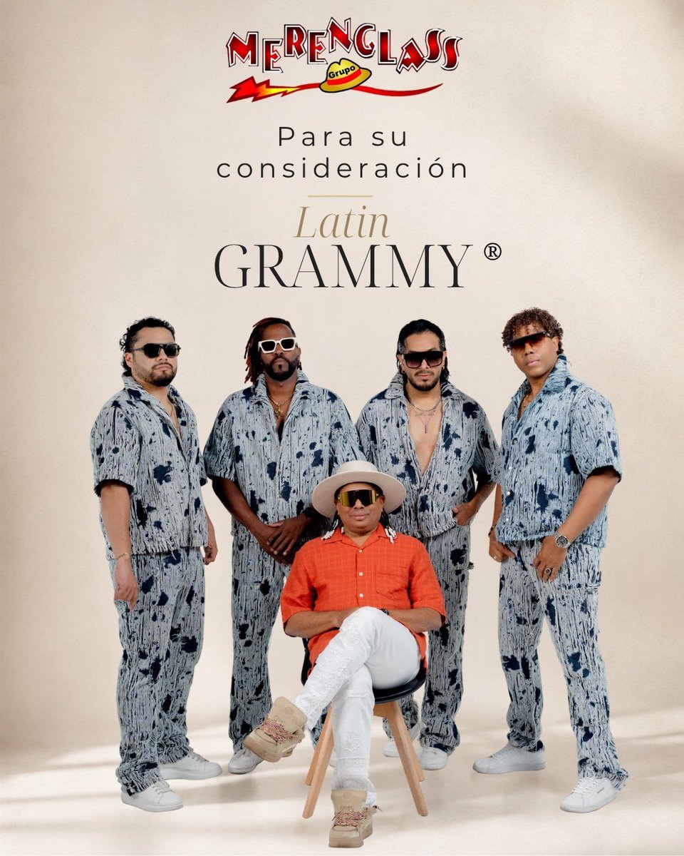 MERENGLASS's tweet photo. Con la misma energía de siempre y el corazón en cada nota. Presentamos nuestra música para su consideración en los Latin GRAMMYS®️. ¡Gracias por acompañarnos en el camino! 

#Merenglass #LatinGRAMMYs #FYC #MúsicaLatina #LlegóPapá https://t.co/TvcObhMhjd