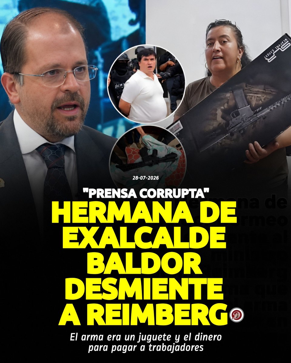 RadioDinamicaE's tweet photo. La hermana de Elías Baldor Bermeo respondió a las declaraciones realizadas por el ministro del Interior, John Reimberg, tras el operativo en el que fue detenido el exalcalde de Ponce Enríquez y candidato a la reelección.

#Azuay #CamiloPonceEnriquez #viral https://t.co/T5QxGP2myG