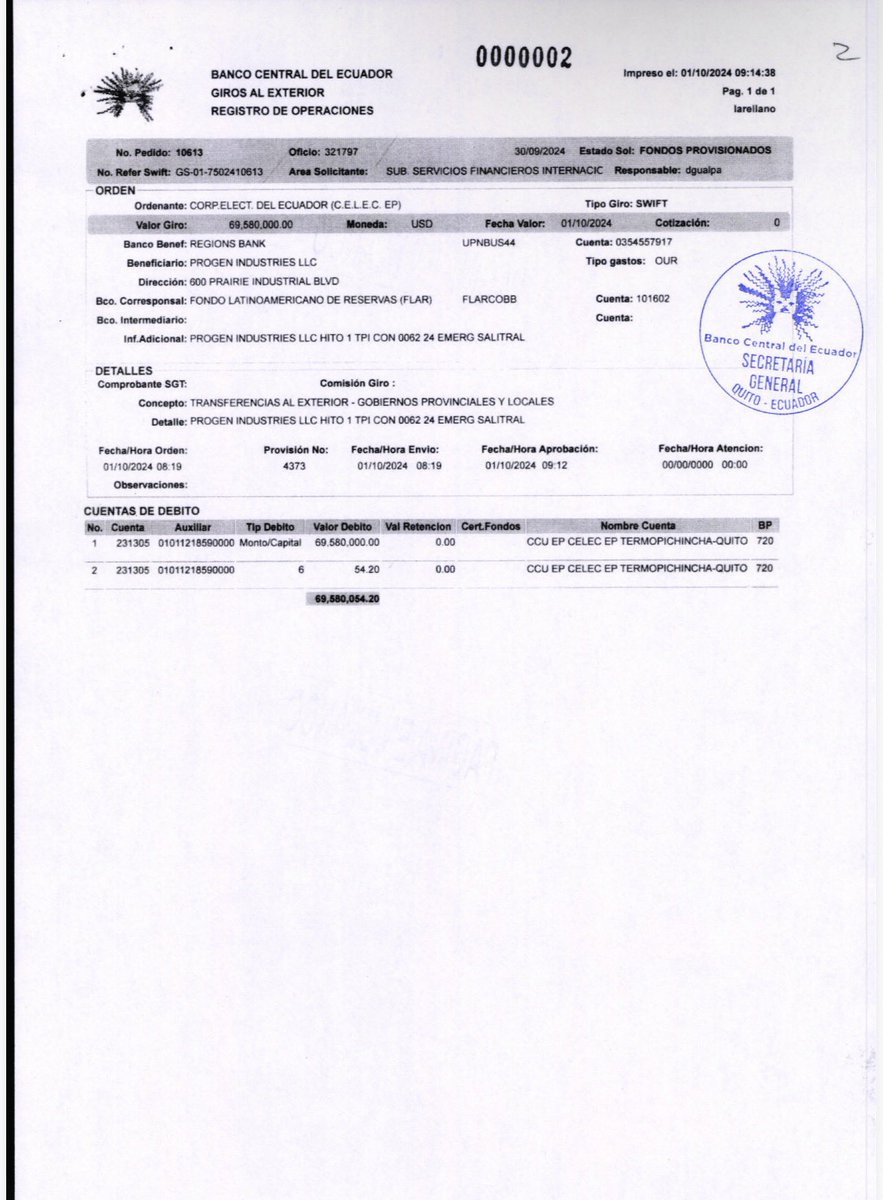 ElBalance_EC's tweet photo. EL MENSAJE DE MANNING QUE COMPROMETE A LUQUE

De acuerdo con los giros al exterior que reposan en los registros del Banco Central, el primer desembolso hecho a PROGEN, el 01 de octubre de 2024, por $69,5 millones, correspondiente al 70% del valor del contrato del Salitral con PROGEN, tras la presentación de la lista de embarque y el informe de inspección de los generadores, ocurrió 6 días después de que John Manning, CEO de la empresa estadounidense, contactara a @RobertoLuqueN, el 25 de septiembre de 2024, para solicitarle su ayuda con el objetivo de eludir controles de @CELECEPOficial y presionar para los pagos.

Esos 29 generadores, acorde a los resultados de la tasación y avalúo comercial, se encuentran en condiciones “no operativas”. 

Si fueran nuevos y estuvieran en condiciones de operar, según los resultados de ese peritaje, los equipos costarían $32,8 millones, monto que contrasta significativamente con el valor real que el Estado debió pagar por esa chatarra y que corresponde a $3,7 millones.

En la investigación de Álvaro Espinosa, (@alvatin18), se detalla el alcance de la participación de Luque en la gestión previa de los fallidos proyectos termoeléctricos de Quevedo y Salitral.

#SomosElBalance
#PeriodismoIndependiente