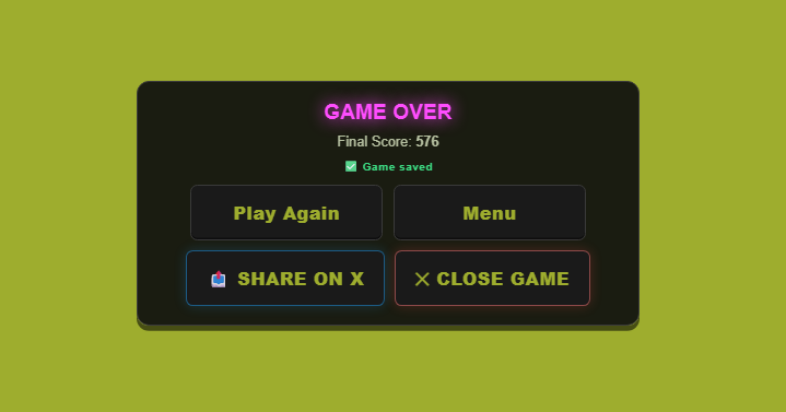 SnakeOG779727's tweet photo. Share your tournament score on X! 🐍

After each tournament attempt, simply click "Share on X", just like in the image below, and show everyone your score!👇

PC CLASSIC tournament has started💻🐍

"I just scored 576 on Classic Snake! 🐍🔥 Watch my replay and beat my score on https://t.co/5Fmwb8npeZ!

$snake - From Nokia to Solana - the legacy continues https://t.co/5Fmwb8npeZ "