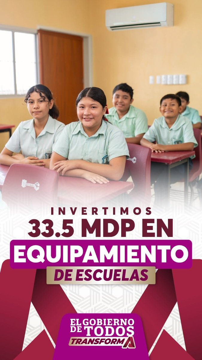 InifeecCamp's tweet photo. Con una inversión de 33.5 MDP, fortalecemos el equipamiento de las escuelas para brindar mejores espacios de aprendizaje a nuestras y nuestros estudiantes.

#Layda5toInforme https://t.co/Q22vcTiOUG