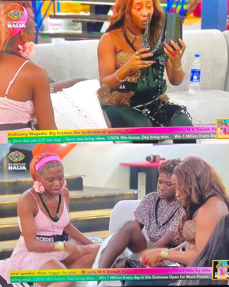 Beautiful_ennie's tweet photo. Mercedes Benz Went to Bring her pole dancing shoes …..So Sheba and Abi can wear it and see what it's like to walk in her shoes

6inches of ankle twisting something

#BBNaijaS11 
#BBNaija https://t.co/ti1zEGGWgO