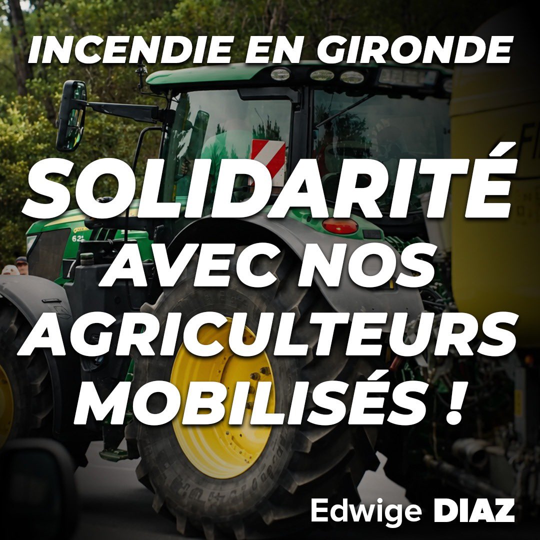 diaz_edwige's tweet photo. 🚜 Mobilisés depuis le début, nos agriculteurs sont un maillon essentiel de cette lutte titanesque contre les flammes.

👉 Certains risquent de tout perdre ou ont déjà tout perdu.

🤝 Notre solidarité doit être à la hauteur de leur engagement !

➡️ https://t.co/zkEZutGijB https://t.co/9VYQrY96SW