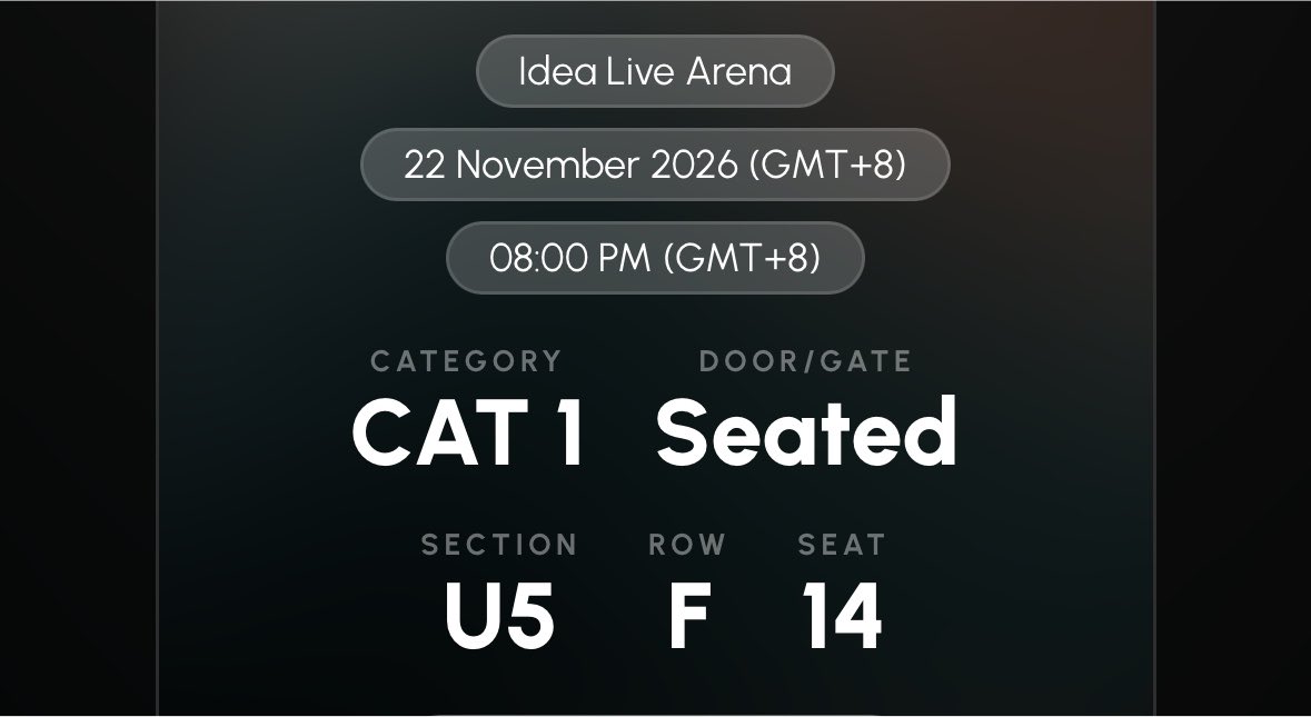 12kivena's tweet photo. wts / lfb
want to sell / looking for buyer

rts - upgrade seat

price - RM539.64 (original price)

Section U5, Seat F14

#wavetoearthinkl #thepiecestourinkl
#thepiecestour https://t.co/nqIfVfwwHp