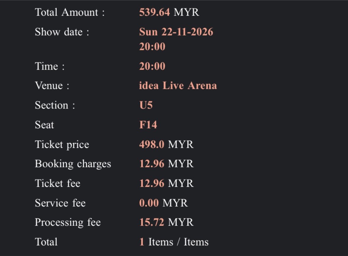 12kivena's tweet photo. wts / lfb
want to sell / looking for buyer

rts - upgrade seat

price - RM539.64 (original price)

Section U5, Seat F14

#wavetoearthinkl #thepiecestourinkl
#thepiecestour https://t.co/nqIfVfwwHp