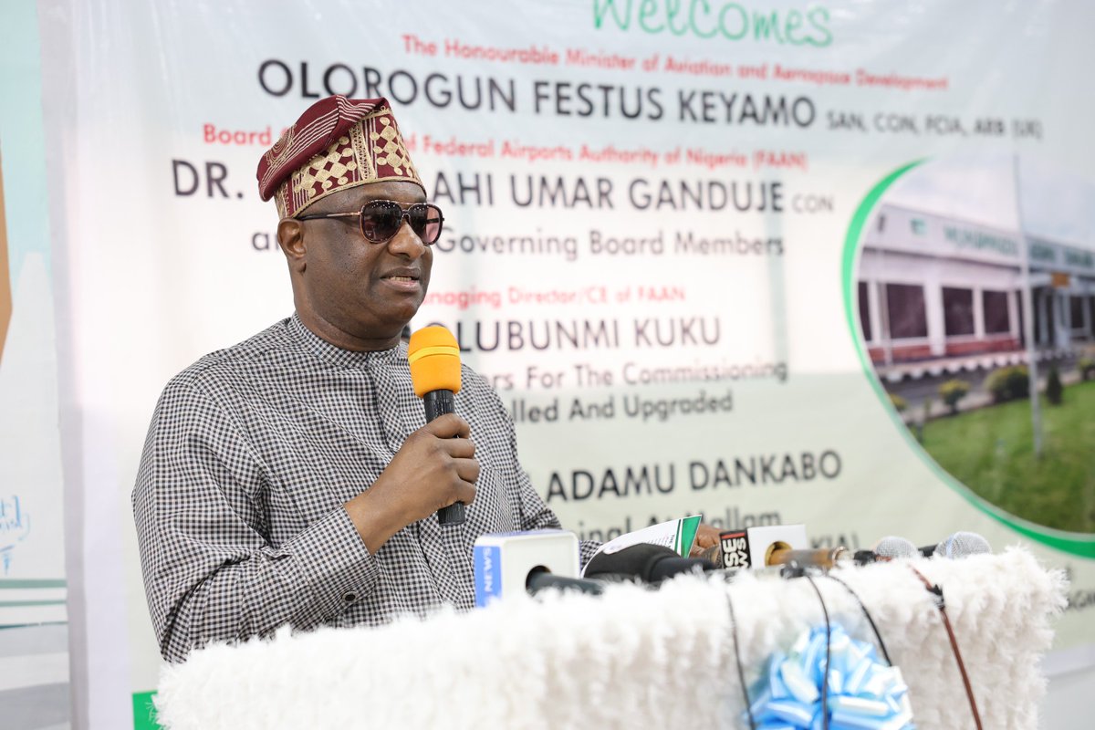 FAAN_Official's tweet photo. KANO’S AVIATION INFRASTRUCTURE GETS A MAJOR BOOST  The Federal Airports Authority of Nigeria (FAAN) has commissioned the newly upgraded Dankabo Domestic Terminal at Mallam Aminu Kano International Airport (MAKIA) another significant milestone in Nigeria’s airport modernisation journey.  The upgraded terminal features enhanced baggage handling, modern check-in facilities, improved passenger lounges, upgraded air-conditioning systems and other critical infrastructure, delivering a more seamless and world-class passenger experience.  

Speaking at the commissioning, FAAN MD/CE, Mrs Olubunmi Kuku, reaffirmed the Authority’s commitment to transforming airport infrastructure and elevating passenger experience across Nigeria.  The Honourable Minister of Aviation and Aerospace Development,@fkeyamo, SAN, announced the Federal Government’s approval of ₦46 billion for the rehabilitation of MAKIA’s primary and secondary runways, further strengthening Kano’s position as a strategic aviation gateway to Northern Nigeria.  

Also speaking at the ceremony, the Chairman of the FAAN Board of Directors, Dr Abdullahi Umar Ganduje, described the project as a demonstration of the Federal Government’s commitment to infrastructure renewal under President Bola Ahmed Tinubu’s Renewed Hope Agenda. He commended the Ministry and FAAN Management for delivering projects that strengthen aviation and support economic growth.  

#FAAN #MAKIA #Kano