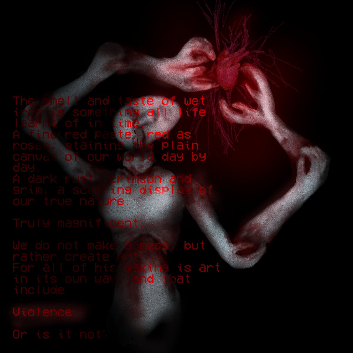 NCQA_Wep's tweet photo. Why would i not try to illustrate one of the most "beautiful" creation i've learned of? 

The text is a bit hard to read ig

#ultrakill #violence #art #mannequin https://t.co/m0Y4hFUZp0