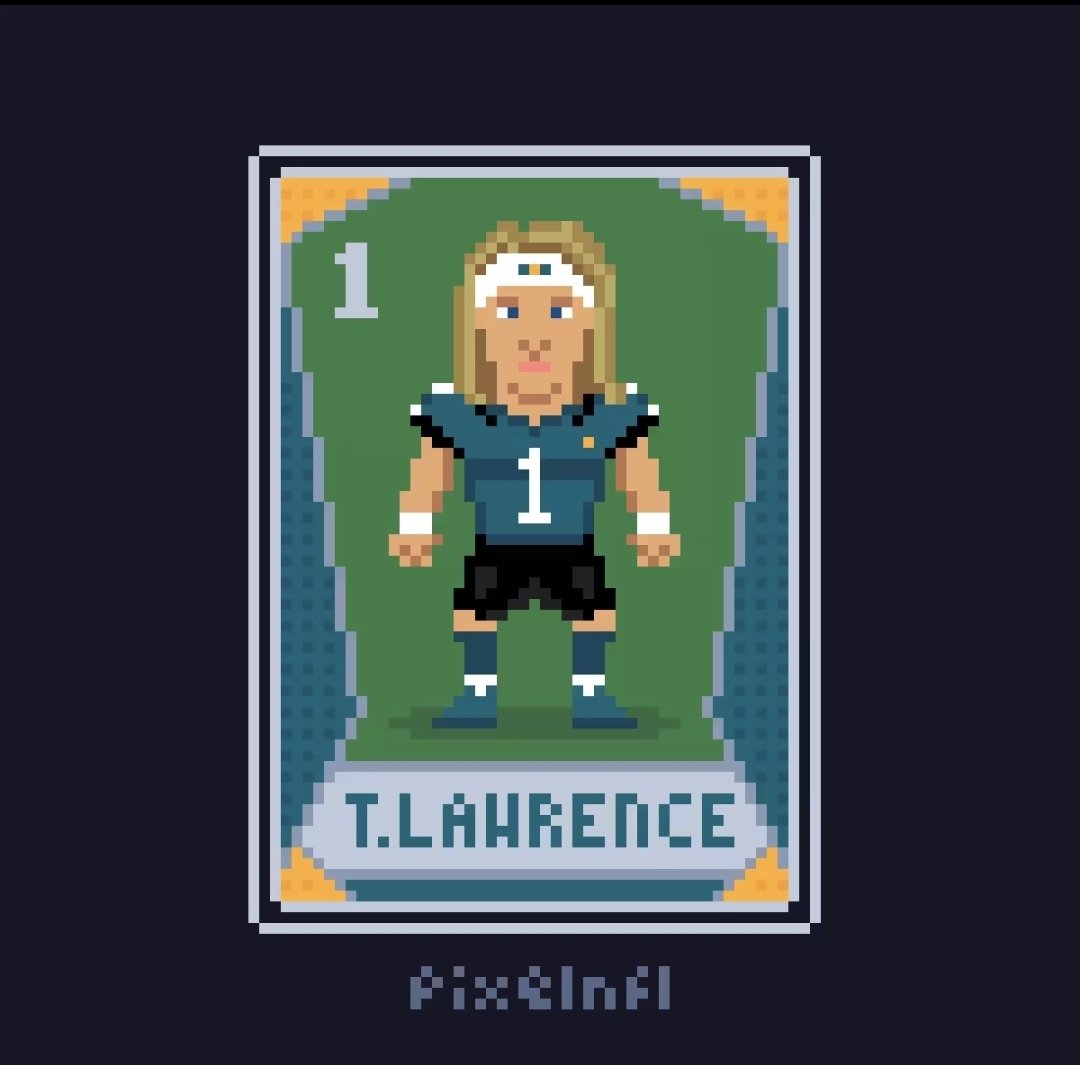NFLAidin's tweet photo. Great article, @RotoSuperstar! I'll always be team Trevor Lawrence! Shoutout to Retro Bowl's @pixelnfl for his great art of the prince when he got drafted 🥹 https://t.co/e4RodPRdLE