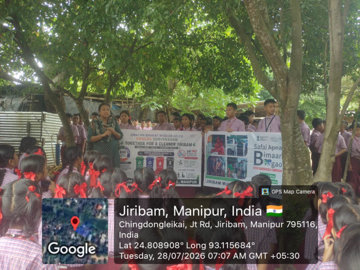 JiribamM's tweet photo. ULB Code: 801493
Intensive Awareness drive on Health&amp; Hygiene cum proper source segregation on 4- Way Segregation at Source conducted at Schools  under SafaiApnao Bimari BHAGAO, 2026.
#SafaiApnaoBimariBhagao#SwachhBharat#SwachhAadat@Mohua@swachhbharaturban@mlkhattet https://t.co/HTSPSbOqea