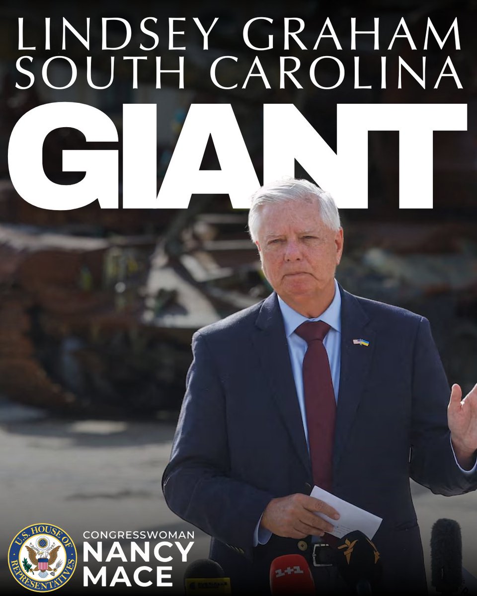 RepNancyMace's tweet photo. Lindsey Graham was South Carolina's giant.

There has never been anyone quite like him, and there never will be again. We pray he is at rest. https://t.co/agvwXI400a