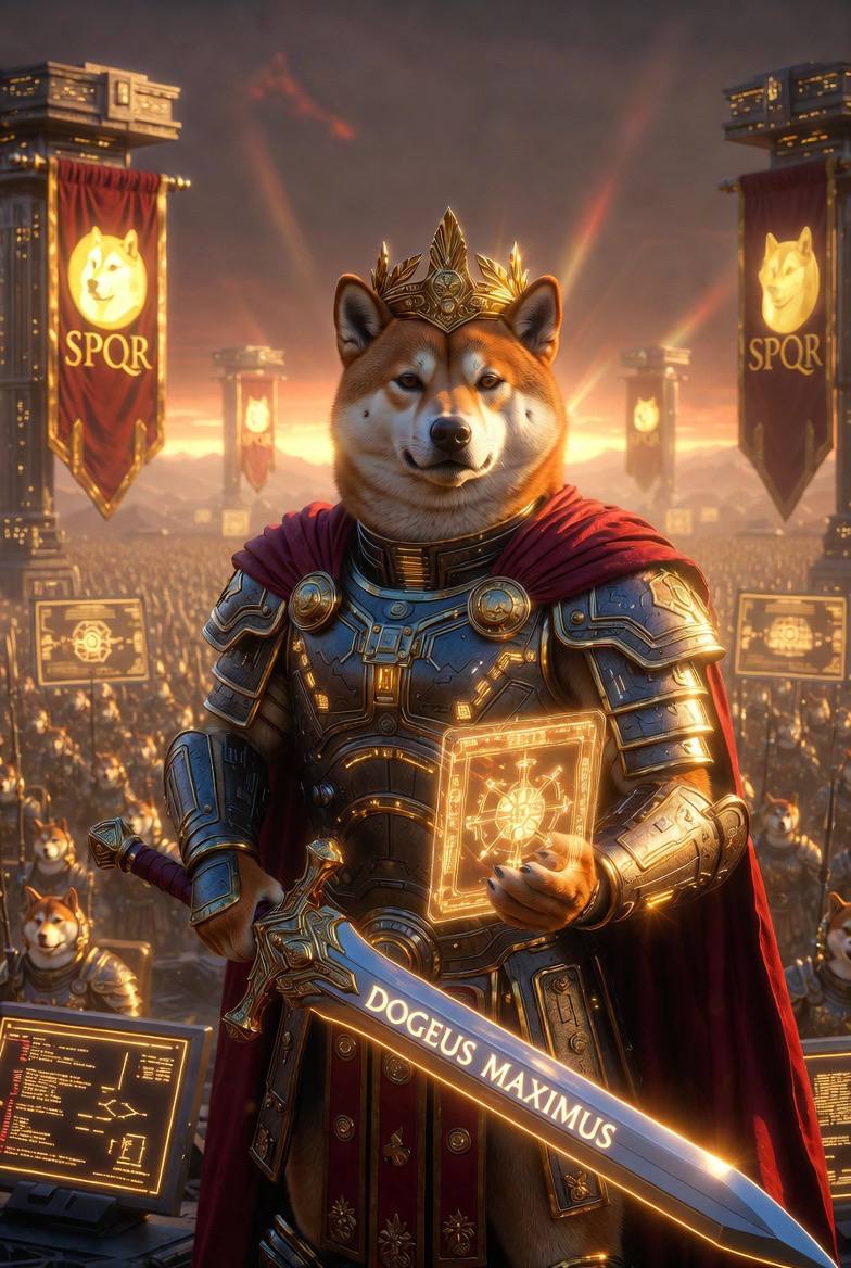 CTODOGEUS's tweet photo. The Emperor has returned. 👑🐕$DOGEUS is back under community rule, stronger and fiercer than ever before. We don't wait for the future; we build the empire.Hold the line. Hail Maximus! 🛡️ https://t.co/5KwKPLn6dn