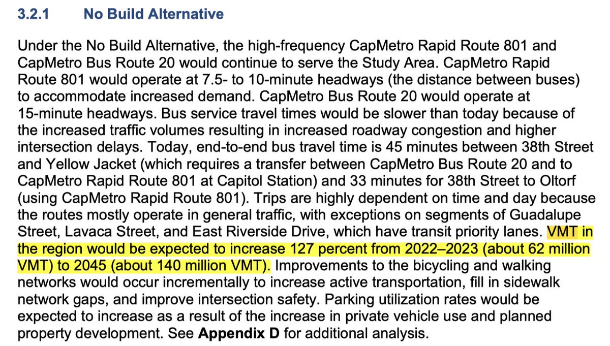 AustinJustice's tweet photo. Austin is building an $8.23 billion train, paid for by permanent residential property tax that will follow all Austin residents until they meet their death or move out

The city sold the train as traffic relief. Consider its own numbers...

By 2045, Austin will drive 140 million miles a day. The train will take 62,000 of those miles off the road, so 4.5 for every 10,000 driven. So theoretically a .0045% reduction in cars on the road

To get there, the city will remove traffic lanes all over the busiest areas in town (Guadalupe, Trinity, E Riverside, etc), and eliminate more than 600 parking spaces.

Will this improve congestion?
