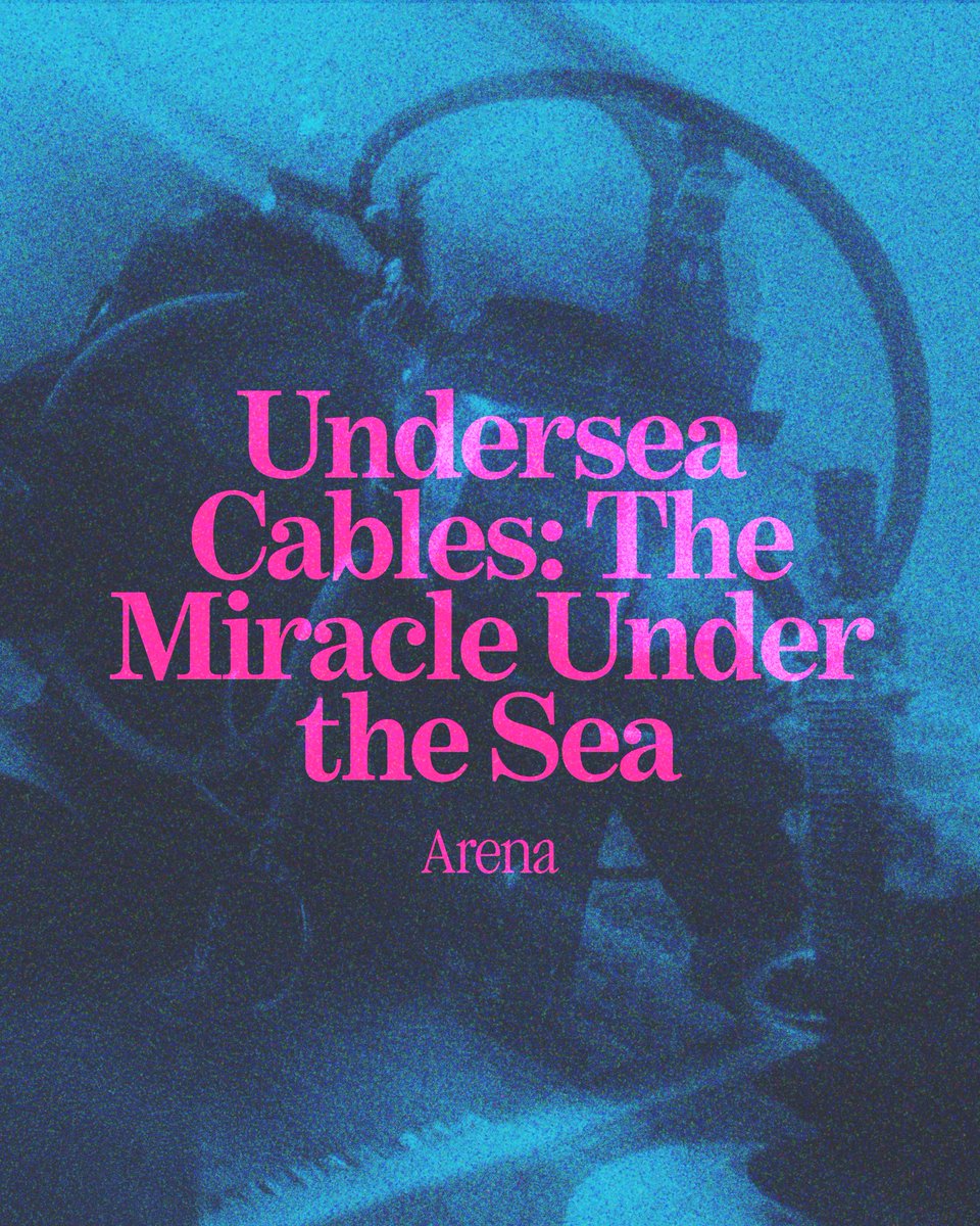 arenamagdotcom's tweet photo. 1,188,574 miles of submarine cables run across the ocean floor and weave the world together. In the latest from Arena 008: At Sea, @LEHogg and @JoshuaTLevine on the wondrous yet hidden infrastructure powering the modern world. https://t.co/cFNHA8dK8l