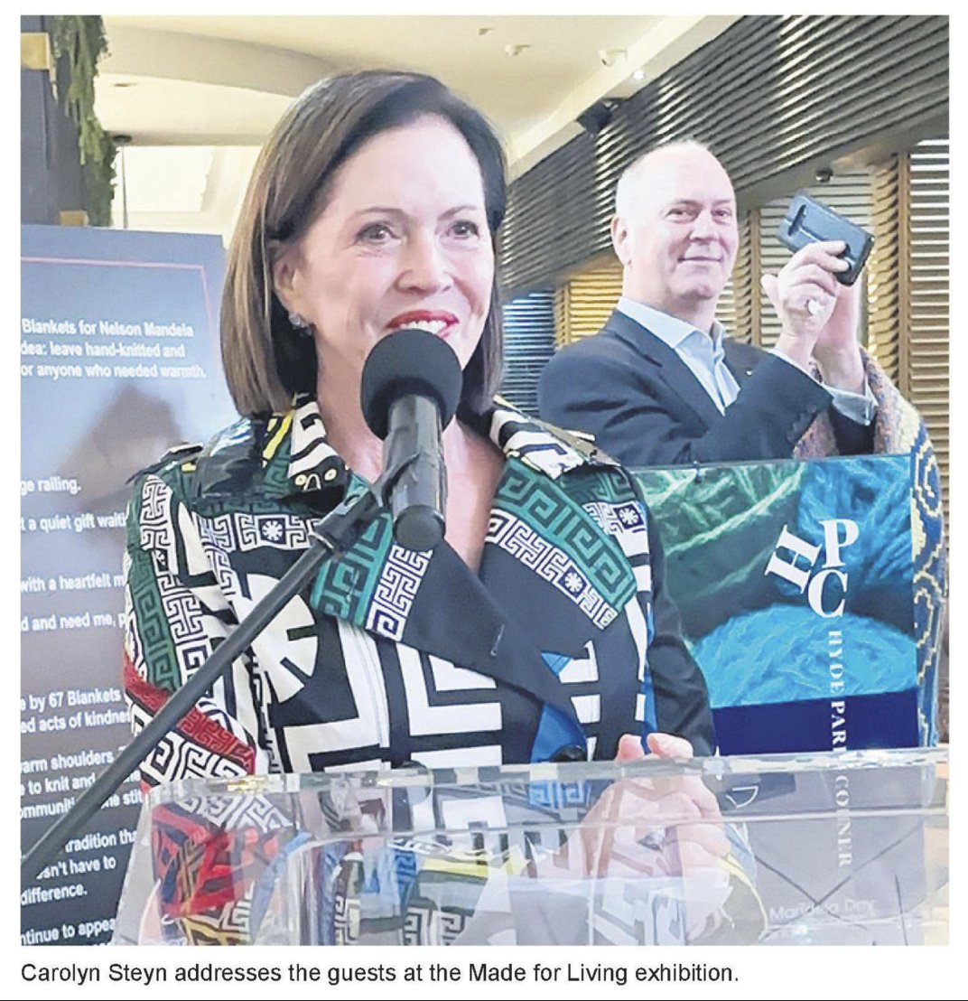 67Blankets's tweet photo. Carolyn Steyn celebrates 67 Blankets' journey at Made for Living launch.
Thank you to the Rosebank Killarney Gazette for your AMAZING blanket coverage.
#67Blankets #HydeParkCorner #secretscarves https://t.co/c0YLlhlpX4