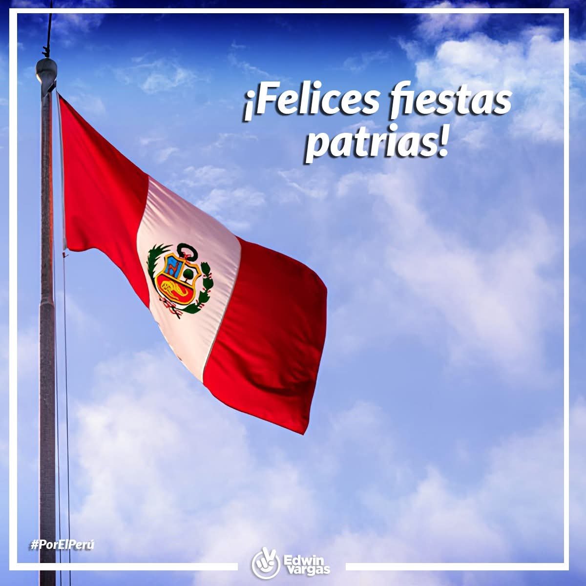 edwinvargaspe's tweet photo. Hoy conmemoramos 205 años de nuestra independencia.

No desmayemos en nuestro compromiso con el país: cada esfuerzo, cada acto honesto, cada gesto solidario suma en la construcción de un Perú mejor.

¡Felices Fiestas Patrias! ¡Que viva el Perú! #EdwinVargas https://t.co/FEwrF8LvYI