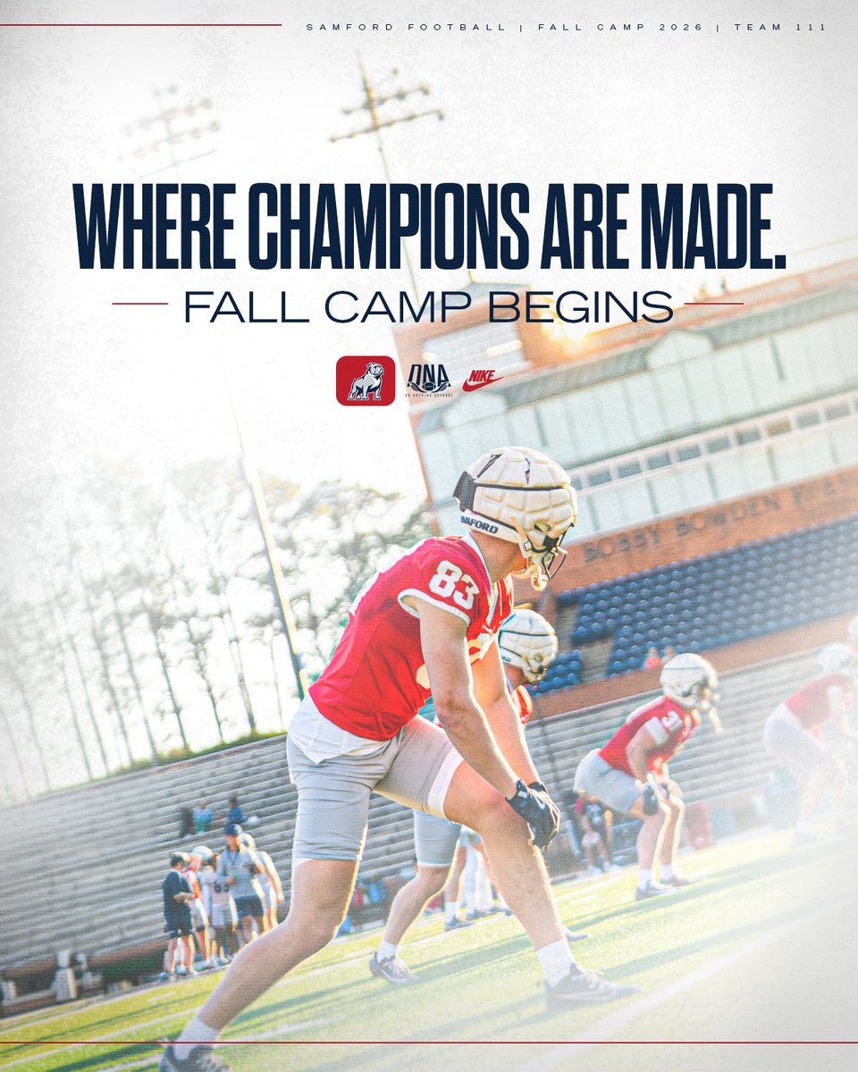 SamfordFootball's tweet photo. Let’s run it. 😤

#AllForSAMford #SamfordDNA #FallCamp2026 https://t.co/rQvAtySTMK