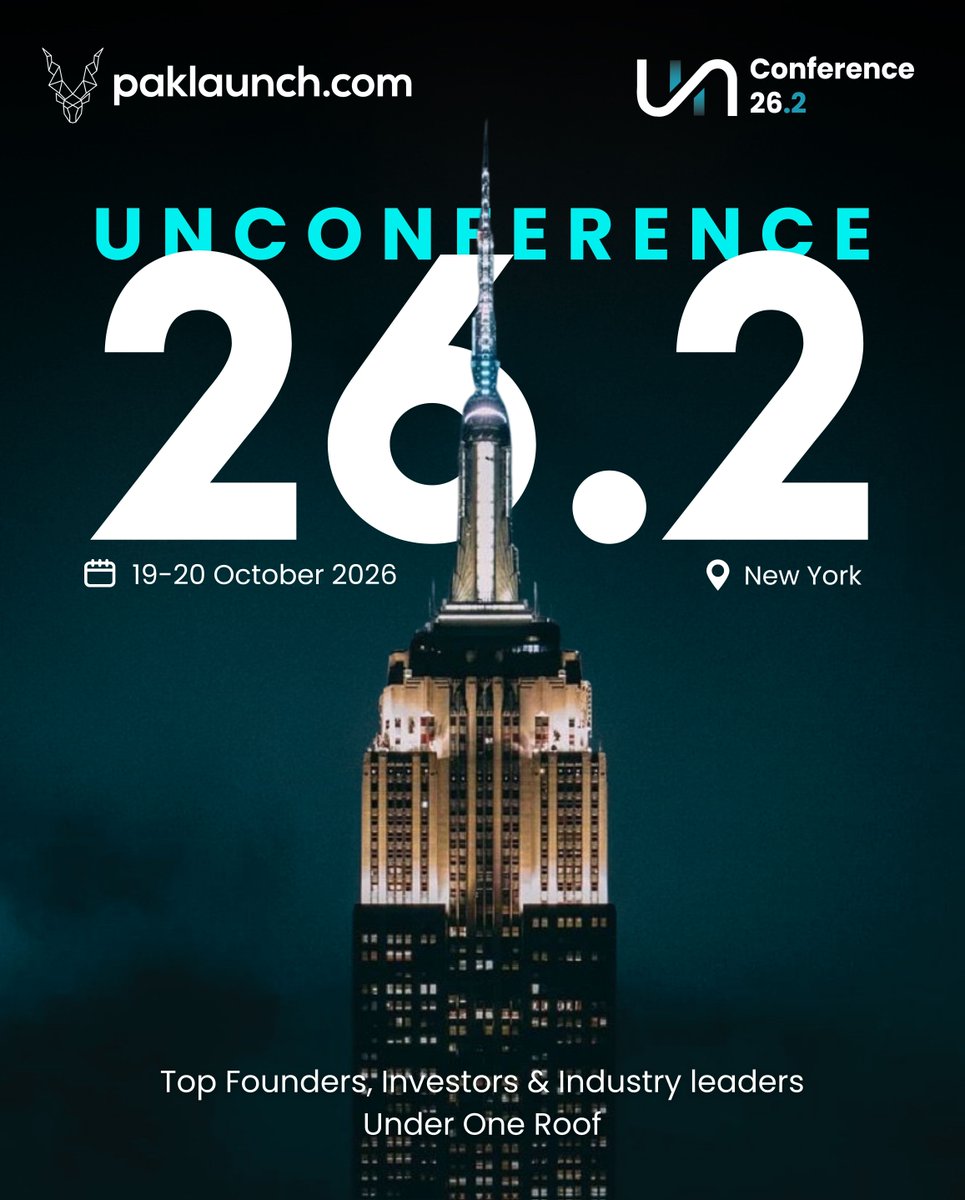paklaunchdotcom's tweet photo. The excitement is building.
Every day brings us closer to UNConference’26.2—where founders, investors, operators, and innovators from around the world come together to shape what’s next.
📍 New York
📅 October 19–20, 2026
See you there.
#UNConference262 #Paklaunch #Startups #Innovation #Founders