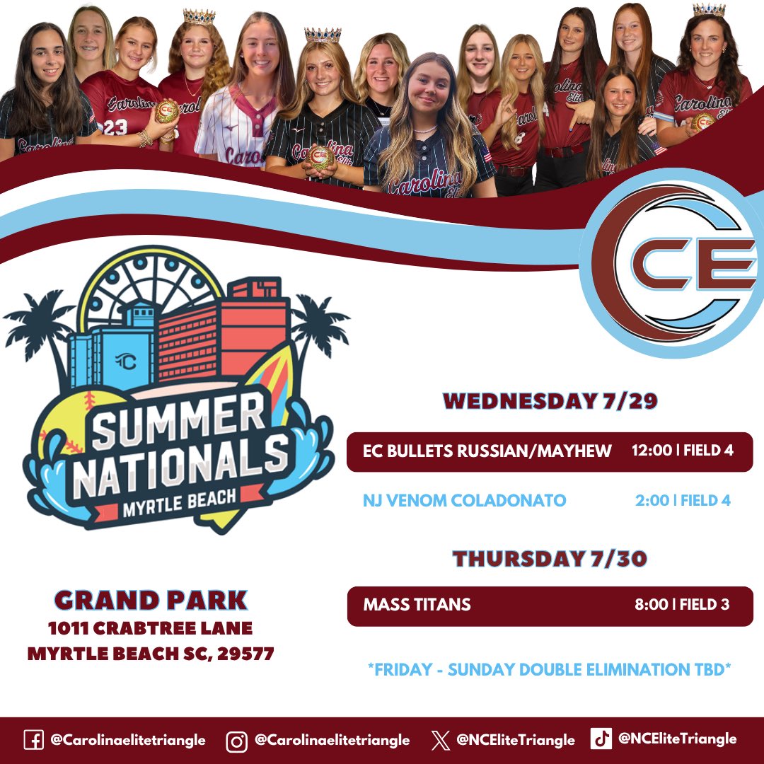 NCEliteEastern's tweet photo. Last one, best one! Come watch us ball at the beach this week 😎 @CarEliteNCorg @triplecrownspts #builttoball #compete4elite #beelite https://t.co/FMJWTBzdoD