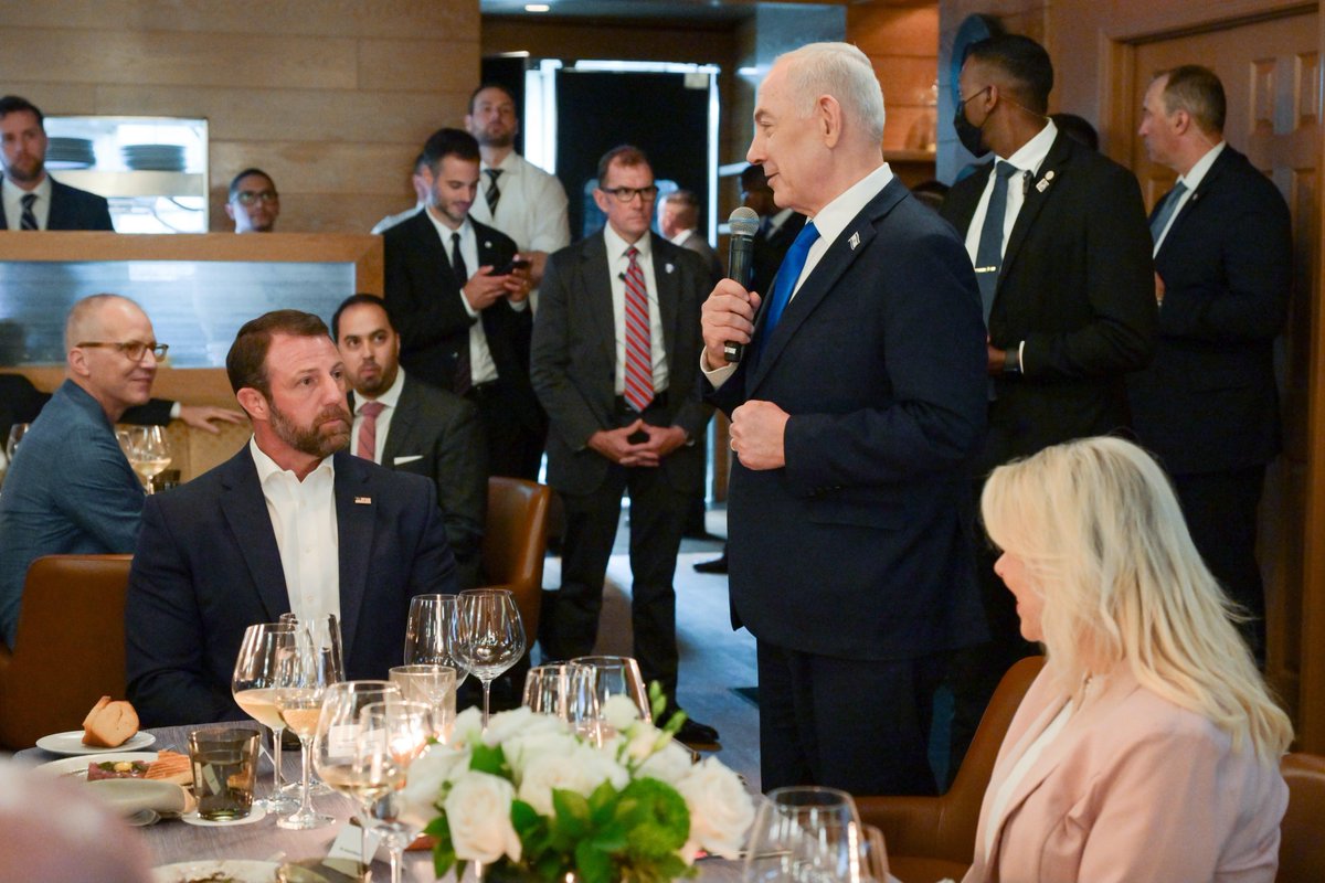 IsraeliPM's tweet photo. Prime Minister Benjamin Netanyahu and his wife, Sara Netanyahu, attended a memorial dinner last night in Washington, in honor of the late US Senator Lindsey Graham.

The event was attended by members of the Graham family, close friends of the late Senator, senior Administration officials and Members of Congress.

During the evening, the Prime Minister spoke warmly with Lindsey's sister, Darline Graham Nordone, members of her family and other guests, who paid tribute to Senator Graham's extraordinary legacy and reaffirmed their shared commitment to combating antisemitism and strengthening the unbreakable alliance between the United States and Israel.

Prime Minister Netanyahu said at the event:
"America has lost a great patriot. Israel has lost one of its greatest friends and supporters. And I have lost a dear friend.

Lindsey was wholeheartedly committed to the security of the United States, the security of Israel and the unrelenting fight against antisemitism. I will miss him greatly, and all of us will miss him greatly."