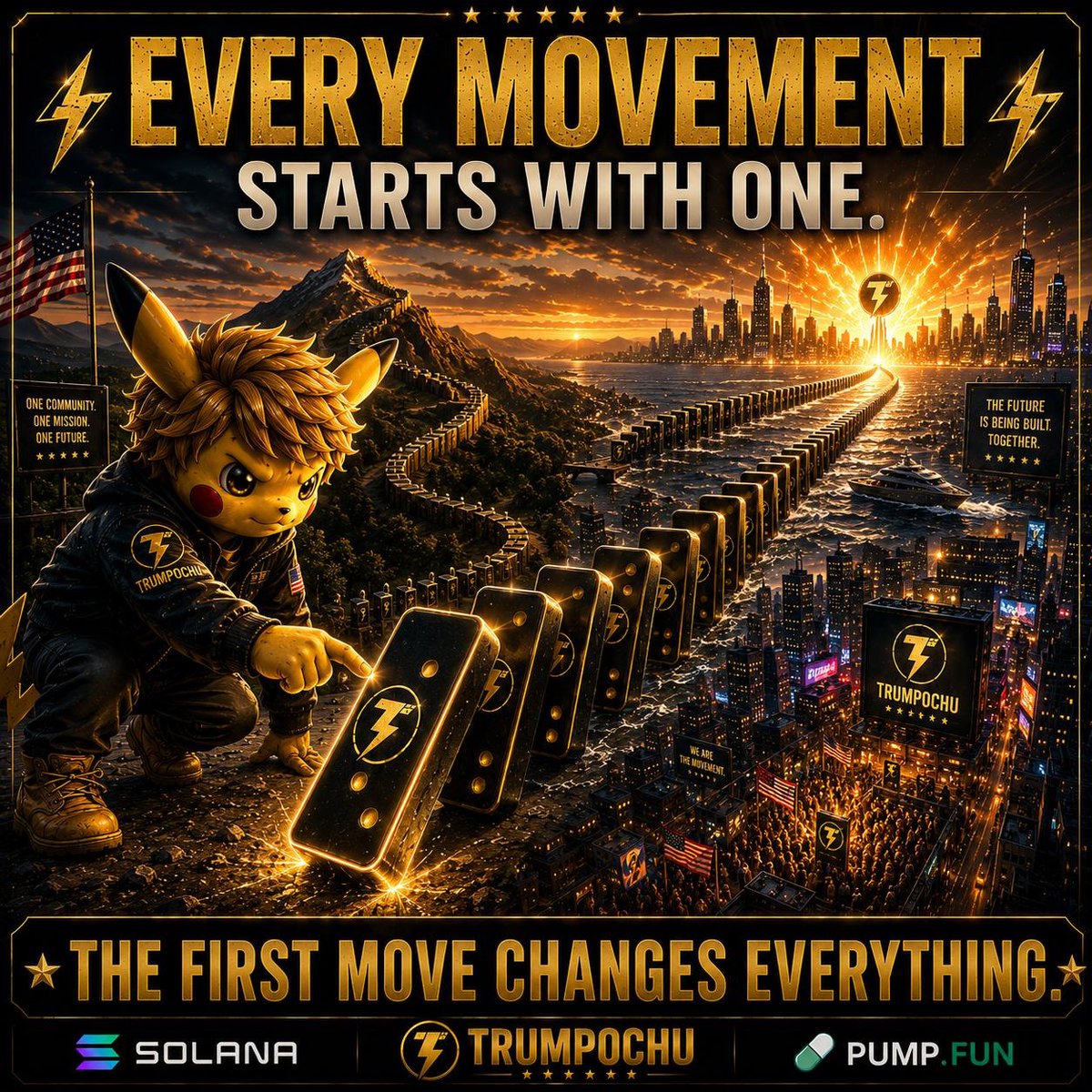 REALTRUMPOCHU's tweet photo. Nobody notices…

The first domino.

Everyone notices…

The last one.

Movements don’t explode overnight.

They build momentum until the world can’t ignore them anymore.

⚡

#TRUMPOCHU #Memecoin #Crypto https://t.co/C8mWxkuGmm