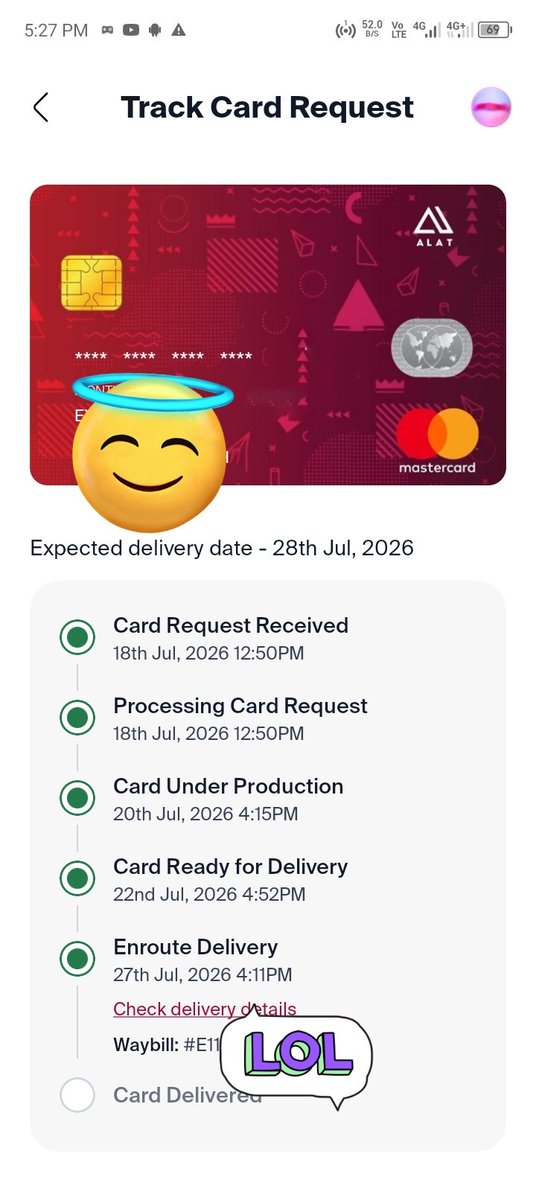 AnaEgbuAchala1's tweet photo. unDear @alat_ng , how long is it going to take before you deliver the card I requested for? https://t.co/onAqX6ay6c