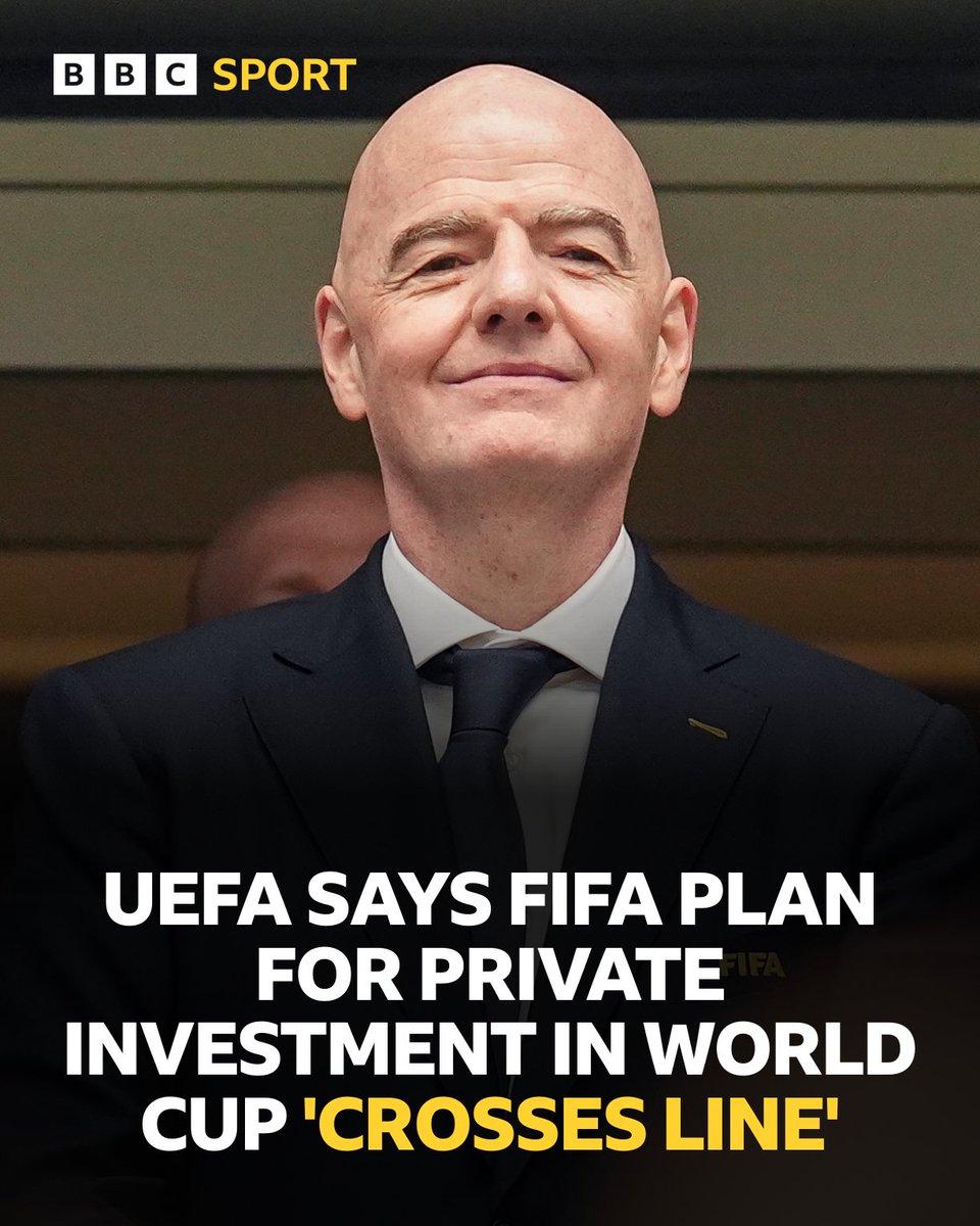 BBCSport's tweet photo. "[Football] is not Fifa's to sell."

Uefa has released a statement in response to reports that Fifa intends to expand football development funding to more than £7.5bn. More below ⏬ https://t.co/0mOMZgsP9Z