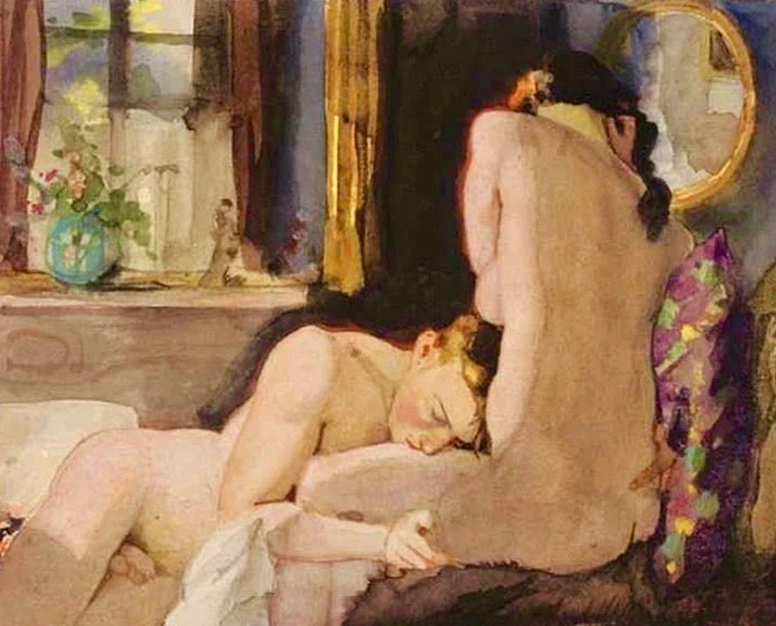 vkarev's tweet photo. The Lovers (1933) Konstantin Somov https://t.co/QguoLQjilT