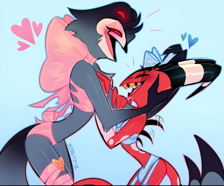 LilyParkerb2k's tweet photo. Stolas and Blitzø in a romantic moment   
#Stolitz #Stolas #Blitzø #HelluvaBoss https://t.co/tMhemhFJYz
