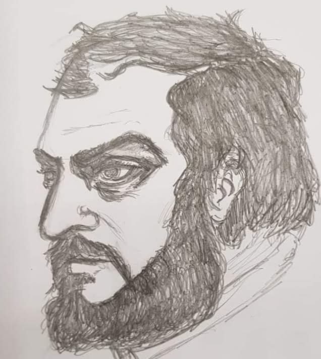 DoodlingRob's tweet photo. A little Kubrick sketch I did. #Kubrick #sketching #drawingart https://t.co/IaYkP5iYib