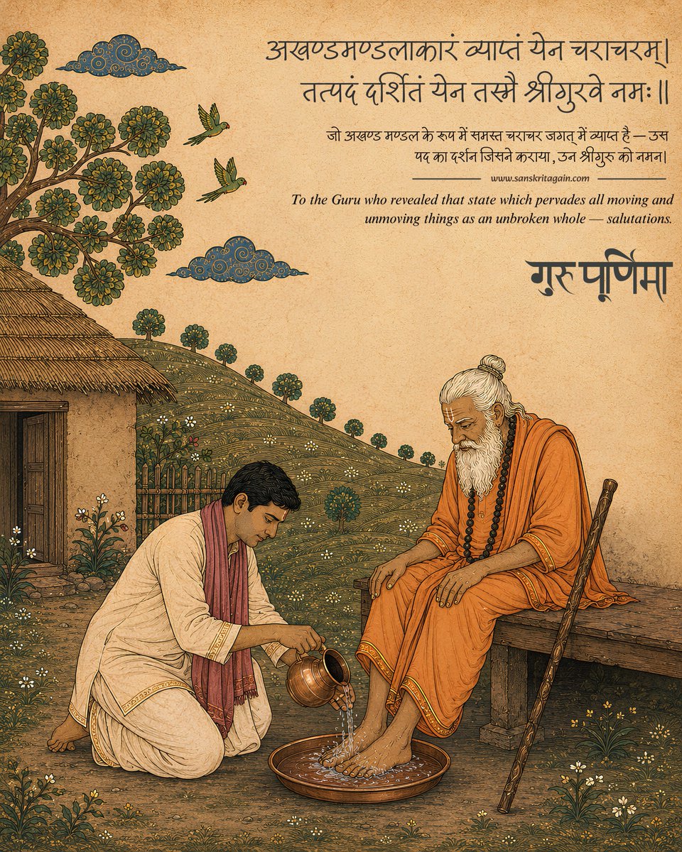 SanskritAgain's tweet photo. गुरुपूर्णिमायाः शुभाशयाः। https://t.co/zIKiQvA5SO