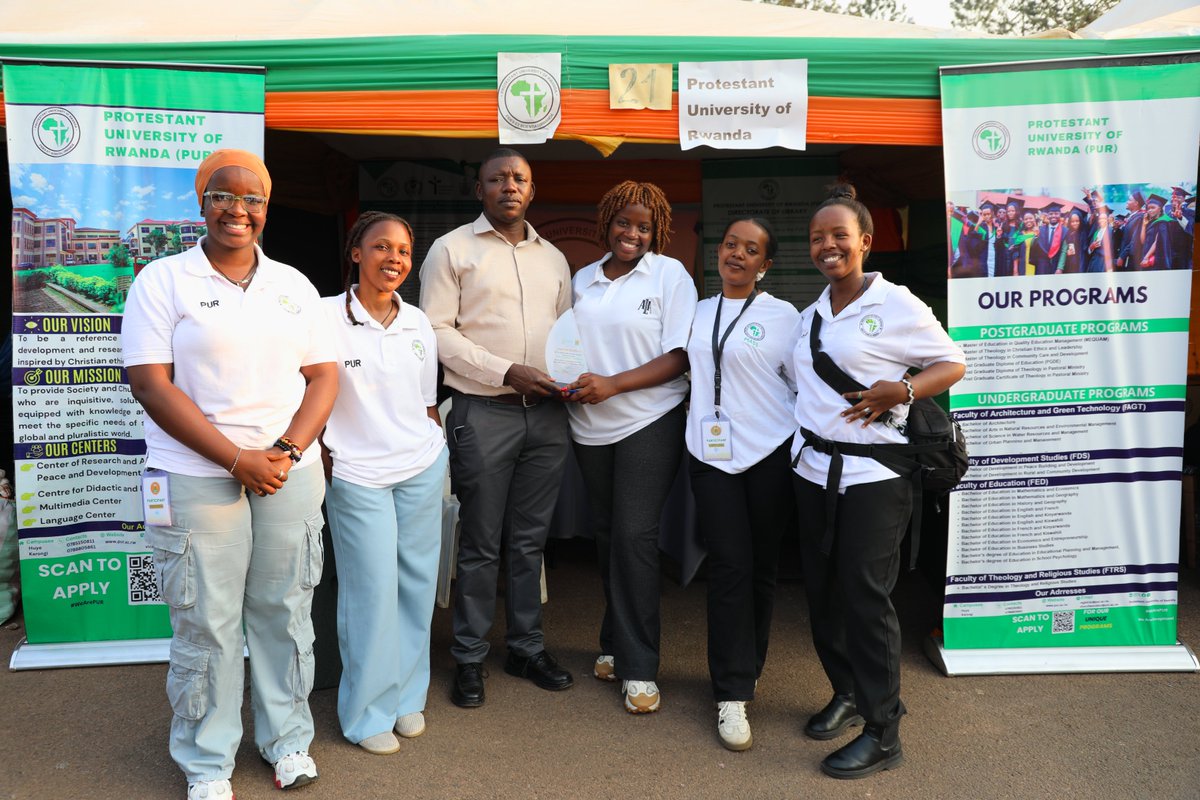 PUR_RWANDA's tweet photo. Today, The Protestant University of Rwanda (PUR) got an "Award for Excellence", for the outstanding services &amp; promoting quality education during the Southern Province Expo 2026, organized by @Psf_southern in collaboration with @RwandaSouth.
We're #exceptional
#WeArePUR https://t.co/vR3tN4KWjh