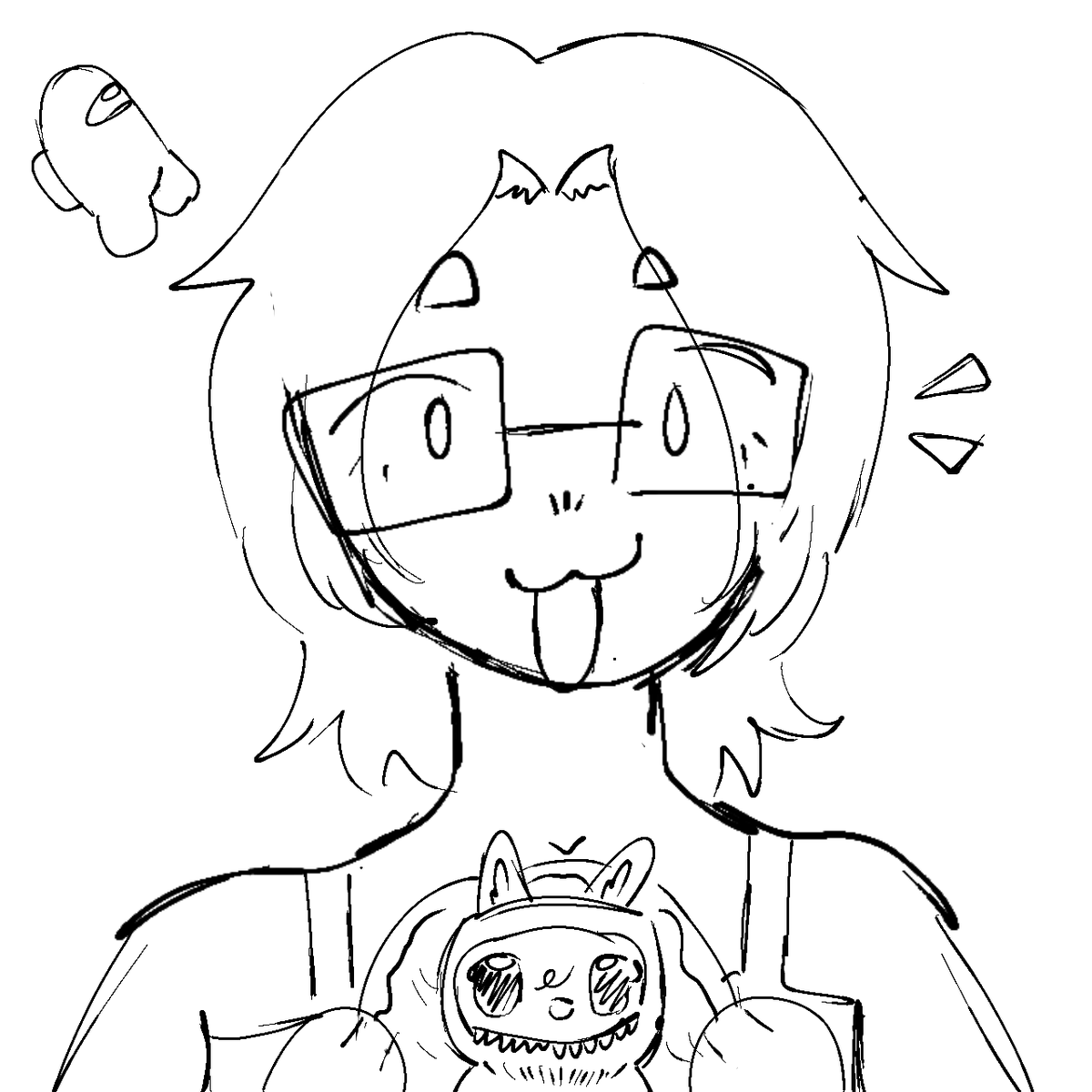 notlikethat26's tweet photo. also i drew me eating the ‘67 roblox among us challenge dubai chocolate labubu’ for @hearts4bof https://t.co/7I2Nt1XM5k