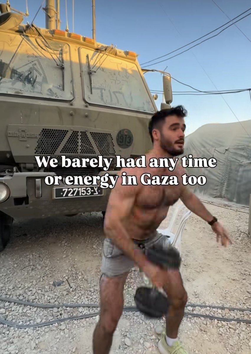 taliaotg's tweet photo. SoCal-born/Sherman Oaks-based Eli Daniel Wininger posted, then deleted, video “running a marathon” on an IDF base in Gaza.

A U.S. citizen, Wininger joined the IDF in 2014 &amp; rejoined in 2023. He now regularly posts videos working out around tanks &amp; destroyed Gazan homes. https://t.co/9fvi4Su3Jq