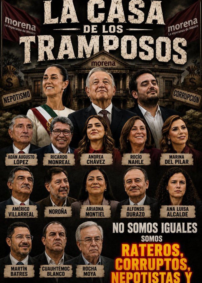 marco_rojo12748's tweet photo. @Melissa_Bely Ni la espuriA, ni el kks, ni los abyectos de @PartidoMorenaMx   

Ellos NO SON MÉXICO; ni son dueños del gobierno, ni de la voz, ni la decisión de los mexicanos.
#YAVANDESALIDA https://t.co/VSK06FIyKB