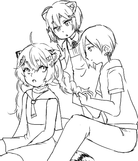 Fuga0_0's tweet photo. 🐯ちゃんとみつあみにできてる？
🦁ぐちゃぐちゃだよ、フーガくん
フーガ　ボリュームありすぎんだろ…（無理難題すぎ） https://t.co/MQ6PZcYlzm