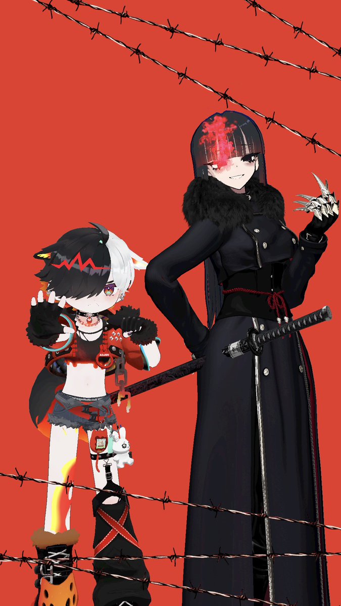 NegotyanVRC's tweet photo. 敵キャラな2人 https://t.co/d4CmjUumPC