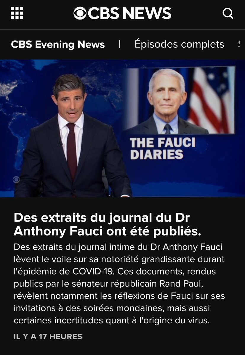 MagLiber3's tweet photo. IT'S TIME ! #covid19 #Fauci
Precipice pour #Fauci ? 💣💣

 « The Fauci Diaries » (les journaux intimes d’Anthony Fauci) divulgués, mettent  l’accent entre autres sur la partie liée à la crise du COVID-19.

Ces documents ont été rendus publics juste avant une audition au Sénat (prévue demain le 29 juillet ) sur les origines du COVID-19

Le sénateur républicain @RandPaul a publié plus de 1 100 pages de notes personnelles / journal intime de Anthony Fauci, couvrant la période de décembre 2019 à décembre 2022 (jusqu’à son départ de la direction du NIAID). 
↕️
Ce que disent les extraits sur les origines du virus (le point central de la polémique) Les passages les plus cités concernent le début de 2020 :

- 26 janvier 2020 : Fauci écrit que, d’après les données épidémiologiques et génomiques, la première infection date de début décembre 2019 et n’était pas liée au marché (le marché aux fruits de mer de Huanan à Wuhan). Il précise : « Maintenant nous savons que le marché n’était pas la source, c’était l’amplificateur. » 
Il ajoute toutefois que le virus a 
« quelque part » sauté d’animaux à l’homme.
↕️
- 1er février 2020 : Il note un appel téléphonique (celui qui a conduit au célèbre article « Proximal Origin ») avec une douzaine de scientifiques. 

Selon ses propres notes, seulement 2 étaient convaincus d’une origine naturelle. Les autres pensaient qu’une «insertion délibérée» (manipulation en laboratoire) était possible.🔥🔥
 Rand Paul insiste sur le fait que 
« ce n’était jamais une salle
 50/50 ».

- Plus tard (mai 2021), Fauci écrit qu’il avait toujours considéré l’origine naturelle comme «très hautement probable», mais qu’avec les spéculations sur une fuite de laboratoire, « personne n’est certain à 100 %, moi inclus », et qu’il appelle à une enquête approfondie.

Rand Paul (et d’autres critiques) y voient une contradiction majeure : en privé, Fauci reconnaissait très tôt que le marché n’était pas la source 🔥🔥 et que des scientifiques de 1er plan prenaient au sérieux l’hypothèse labo, alors qu’en public il a longtemps qualifié la théorie de fuite de laboratoire d’
« implausible » ou de complotisme, et a poussé le récit d’un spillover naturel via le marché.
↕️
Autres éléments liés à la crise COVID

- Notoriété et célébrité : Une grande partie du journal montre Fauci très conscient (et parfois amusé ou gêné) de sa soudaine célébrité. Il note des articles élogieux, des masques et bobbleheads à son effigie, des invitations (y compris Dancing with the Stars), des appels avec des célébrités (Barbra Streisand qui lui demande si elle peut prendre le vaccin ARNm, Julia Roberts, etc.), et écrit en mai 2020 qu’il est « la personne la plus célèbre et la plus commentée du pays et l’une des plus reconnaissables au monde ».😠 C’est ce que le résumé français de l’image évoque avec les 
« invitations à des soirées mondaines ».
↕️
- Relation tendue avec Trump : notes sur des briefings, des tensions, des critiques privées, mais aussi des moments de bonne entente au début.

- Frictions avec Rand Paul lui-même, qu’il traite parfois de 
« crazy » ou de complotiste dans ses notes.

↕️ Contexte
Ces documents s’inscrivent dans l’enquête parlementaire de longue date de Rand Paul sur les origines du COVID, le financement de la recherche à risque (gain-of-function) via EcoHealth Alliance / Wuhan, et ce qu’il considère comme un manque de transparence de la part de Fauci et du NIH. 
Fauci a décliné de commenter la publication auprès de CBS.

 L’audition de mercredi devrait être très tendue.🔥🔥🔥