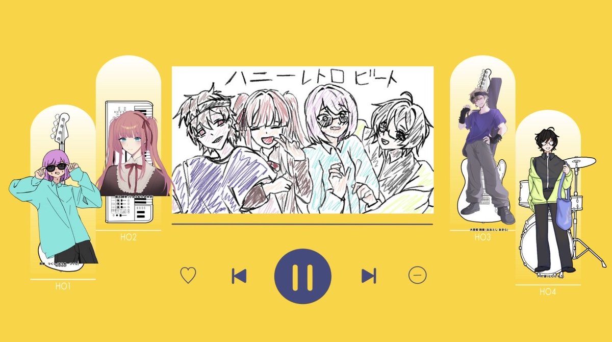 mu_ii29's tweet photo. CoC【誰がロックを殺すのか】

♪KP:一般スライム

♪PC/PL
🥁 HO1 戸村 優:ぬる
🎹 HO2龍王 御幸:櫻坂 (Sakurazaka)
🎸 HO3青梅 つくし:ﾊｼﾓﾄﾓﾄ
🎤 HO4 大音紫 暁樂:むい
（敬称略）

♪全生還
みんな個性豊かで可愛かったです https://t.co/UNRAGAeFOW